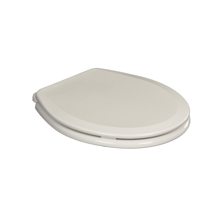 Biscuit Round Molded Wood Toilet Seat with Plastic Hinges