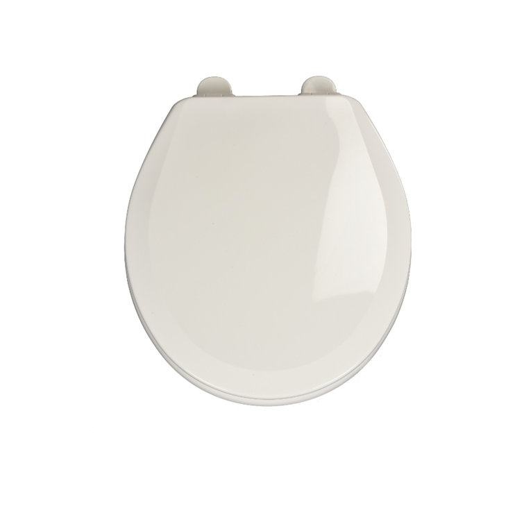 Biscuit Round Molded Wood Toilet Seat with Plastic Hinges