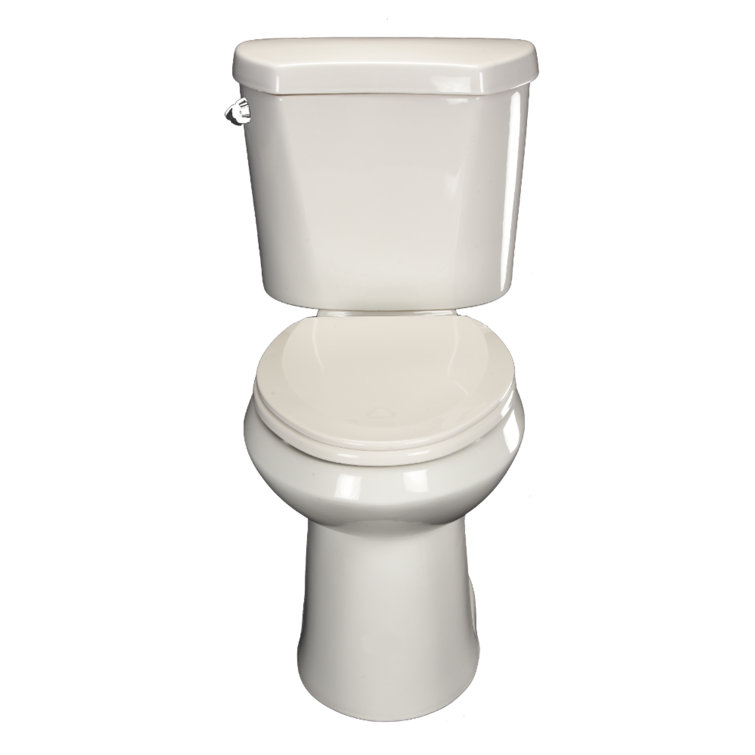 White Elongated Molded Wood Toilet Seat with Plastic Hinges