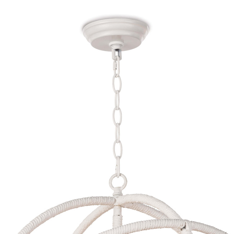 White 25" Steel Globe Pendant Light with LED Option