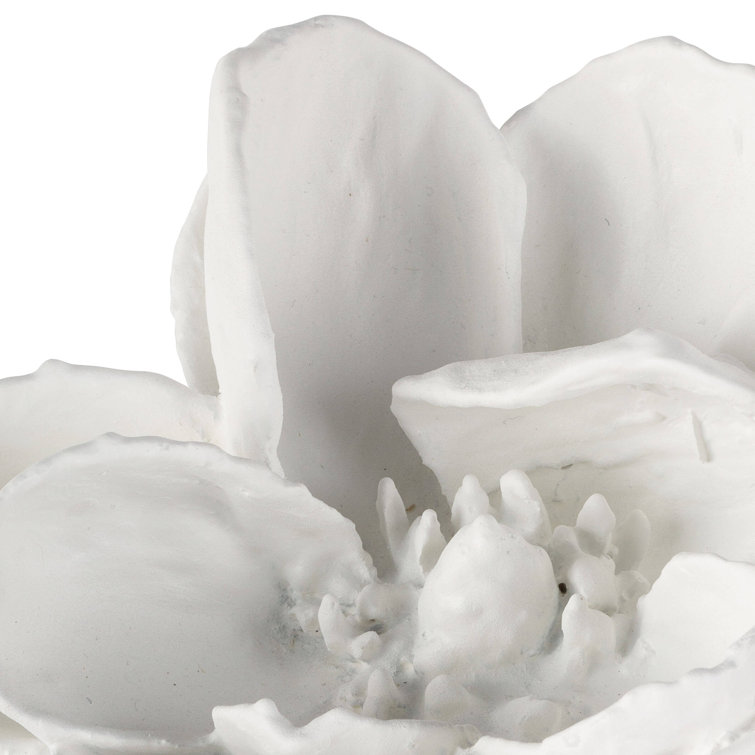 White 3D Magnolia Flower Accent Object