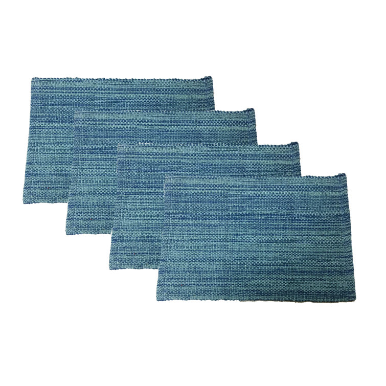 Sky Blue Handwoven Cotton Rectangle Placemat Set
