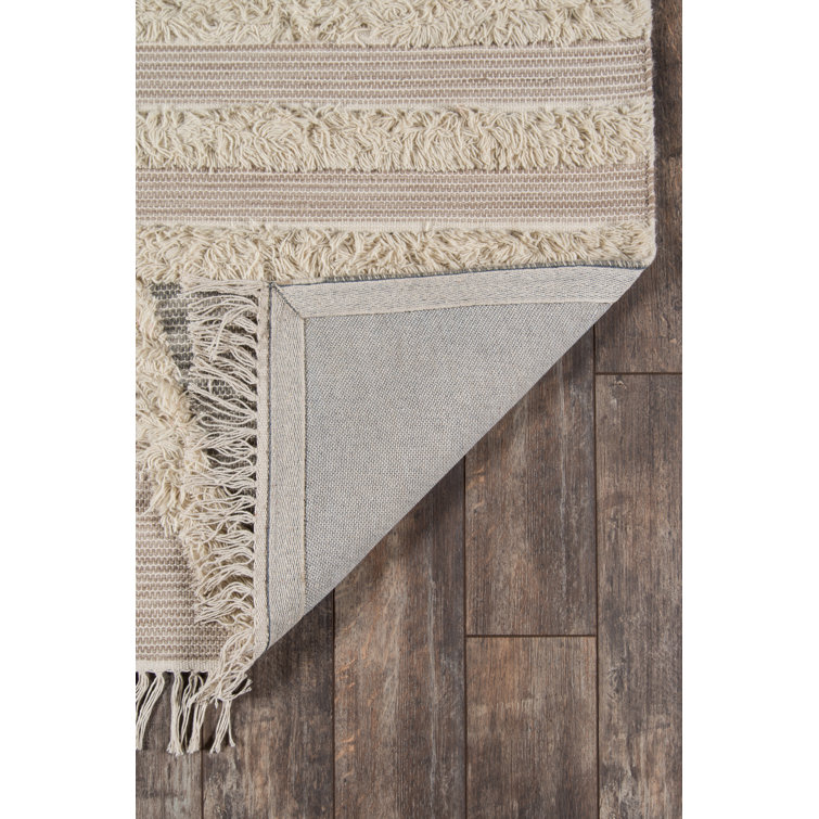 Desert Inspiration Hand-Woven Wool Area Rug in Beige, 24" x 36"