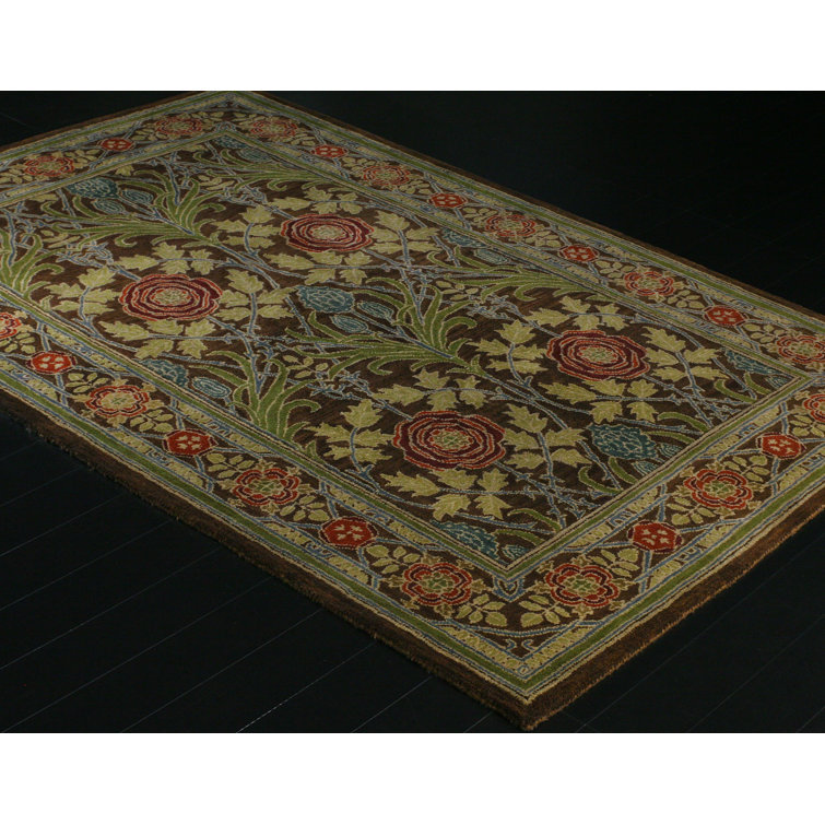 Hand Tufted Red Floral Wool Runner Rug