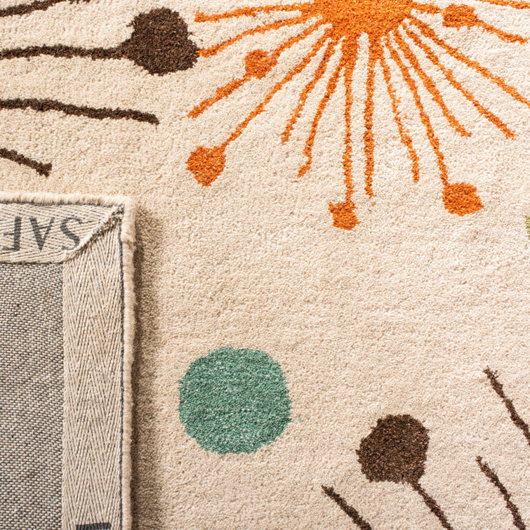 Ivory and Multi Floral Tufted Wool Area Rug