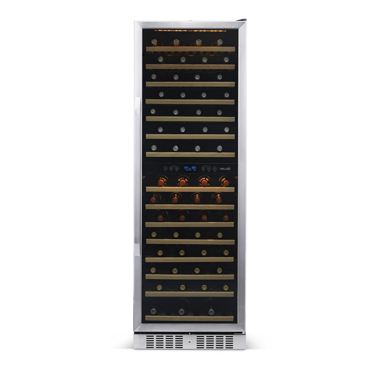 Stainless Steel Dual Zone 160 Bottle Wine Cooler with LED Lighting