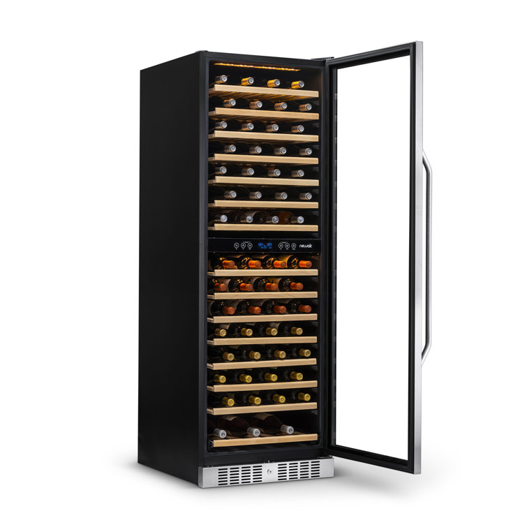 Stainless Steel Dual Zone 160 Bottle Wine Cooler with LED Lighting