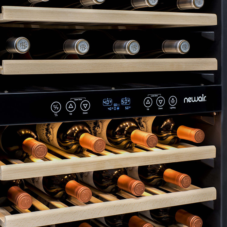 Stainless Steel Dual Zone 160 Bottle Wine Cooler with LED Lighting