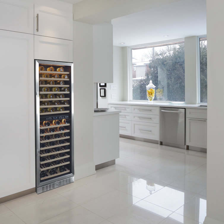 Stainless Steel Dual Zone 160 Bottle Wine Cooler with LED Lighting