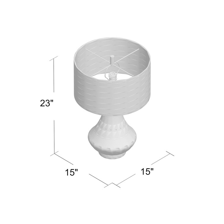 Lagos Brushed Metal 23" Seeded Glass Table Lamp with Linen Shade