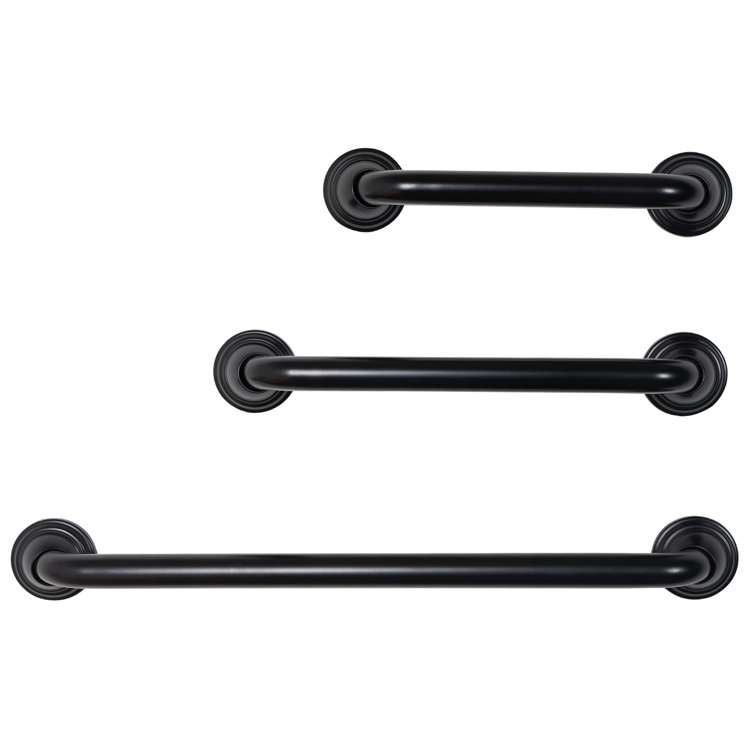12" Black Stainless Steel Bathroom Safety Grab Bar