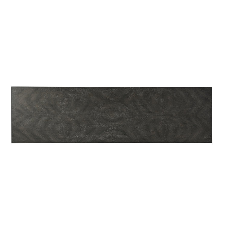Sleek 65" Transitional Black Wood Console Table