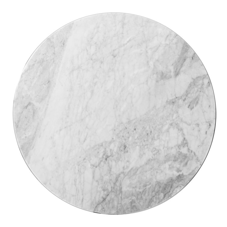 Contemporary Bianco Carrara Marble & Brushed Brass Round Coffee Table