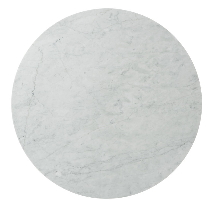Contemporary Bianco Carrara Marble & Brushed Brass Round Coffee Table