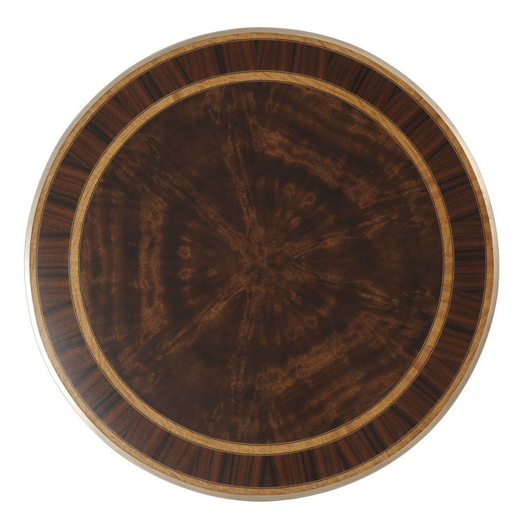 Contemporary Italian Gold Round End Table with Brass Molded Edge