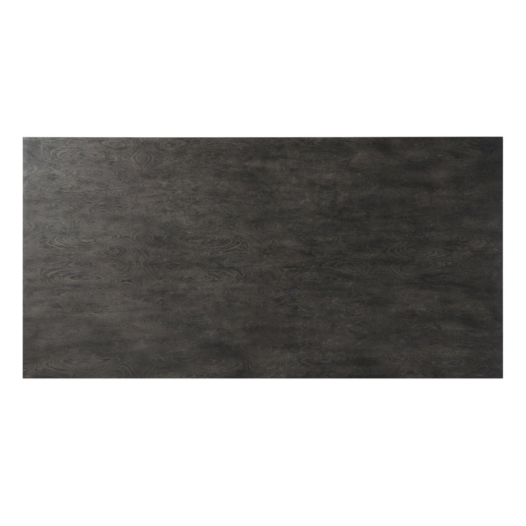 Modern Transitional Black Beech Wood Dining Table 107.75"