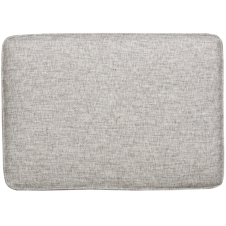 Elegant Gray 32'' Upholstered Ottoman with Brass Nailhead Trim