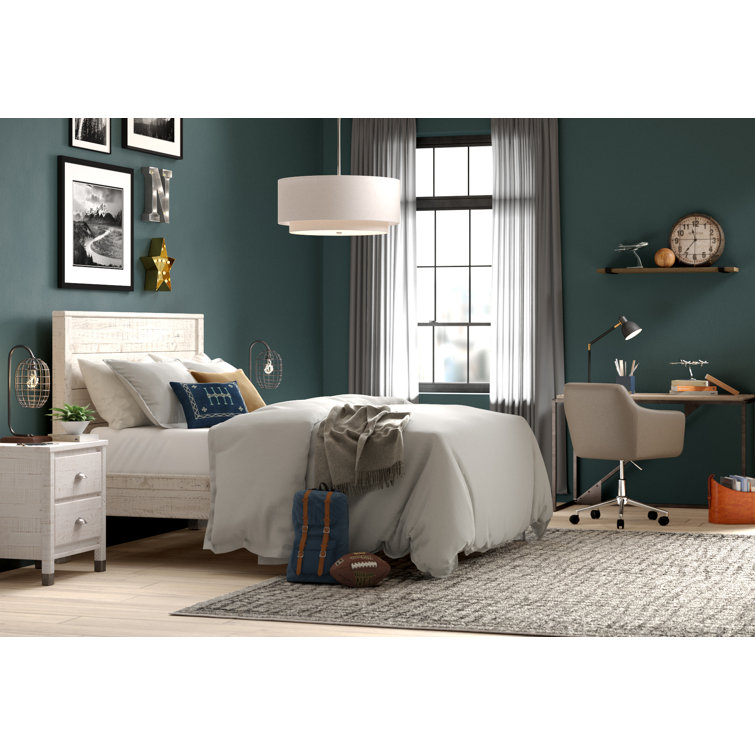 Baja Full/Double Light Pine Wood Platform Bed with Headboard