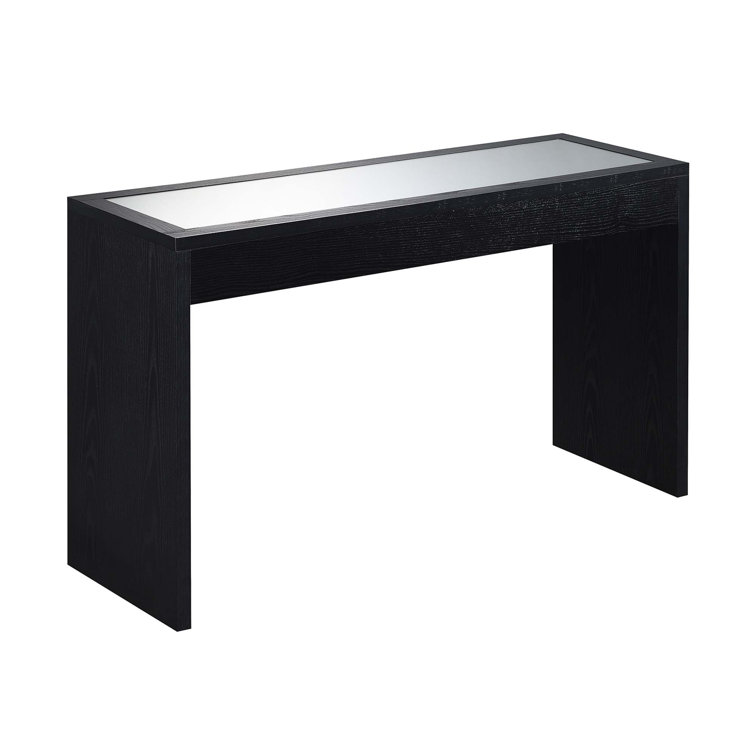 Elegant Northfield Black Mirrored 48'' Console Table with Glass Inlay