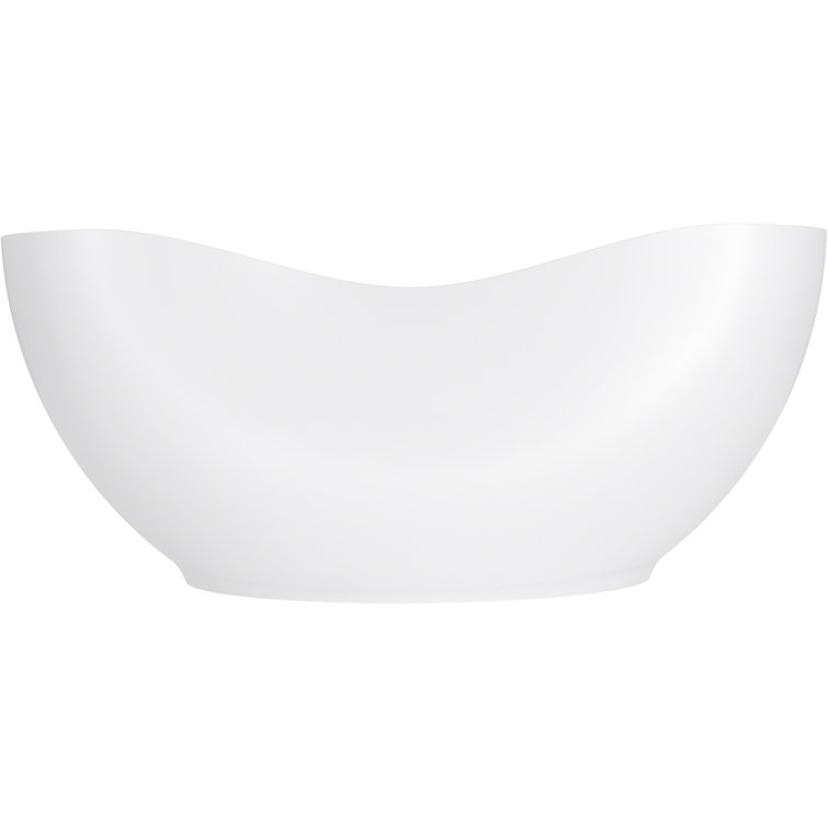 White Cast Iron Freestanding Oval Bath with Toe-Tap Drain