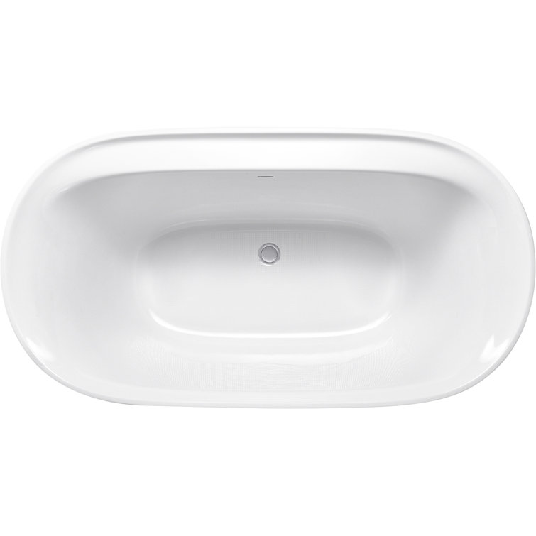 Spectacle 66" White Acrylic Oval Freestanding Bathtub