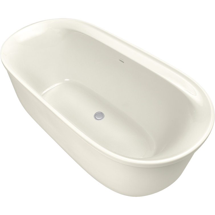 Spectacle 66" White Acrylic Oval Freestanding Bathtub