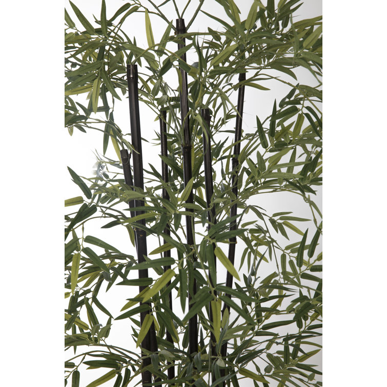 81.5" Green Faux Bamboo Tree in Dark Brown Planter