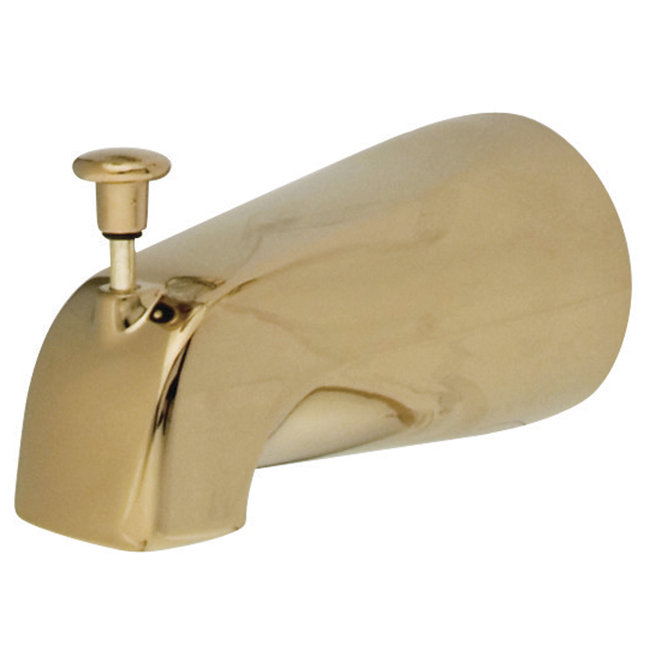 Polished Brass Wall Mounted Tub Spout with Diverter
