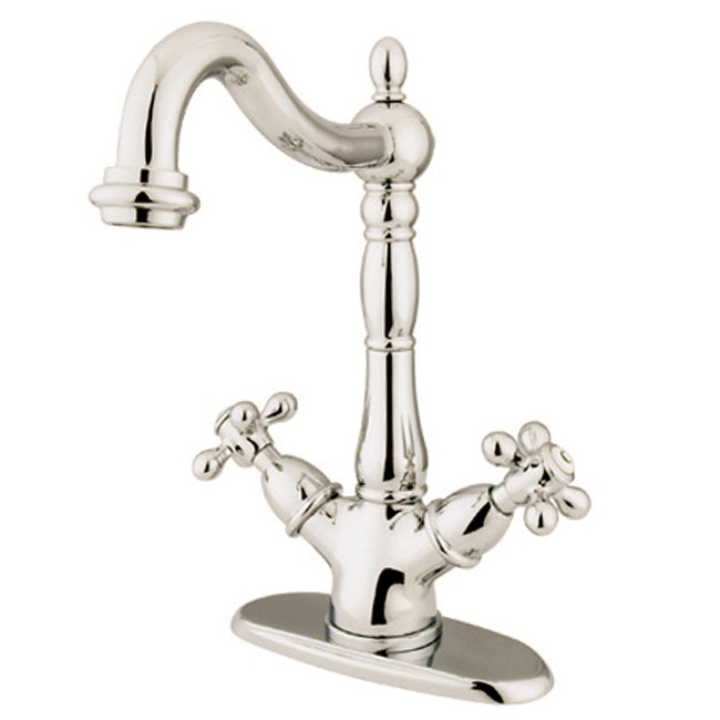 Polished Nickel Double Handle Vessel Sink Faucet