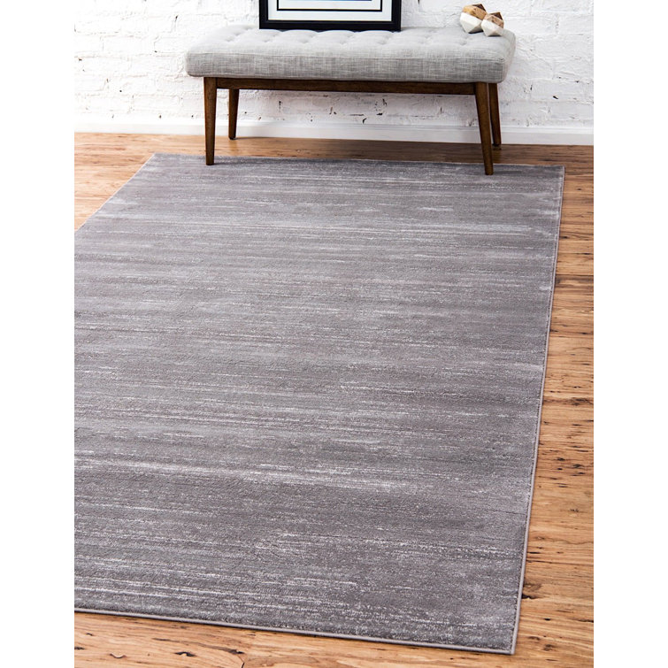Uptown Easy Care Rectangular Gray Synthetic Rug, 5'1" x 8'
