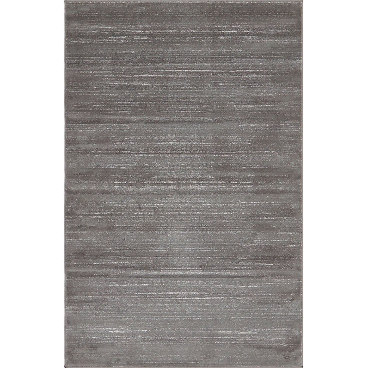 Uptown Easy Care Rectangular Gray Synthetic Rug, 5'1" x 8'