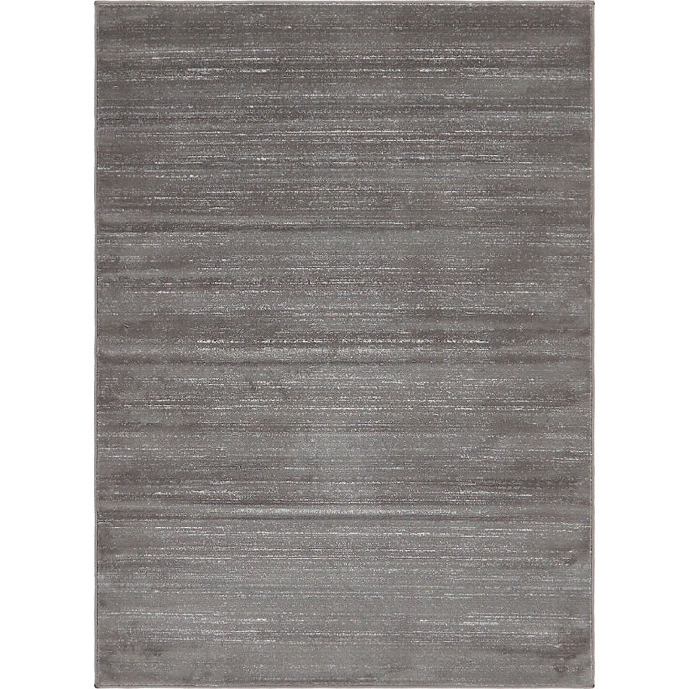 Gray 8' x 10' Reversible Stain-Resistant Synthetic Rug
