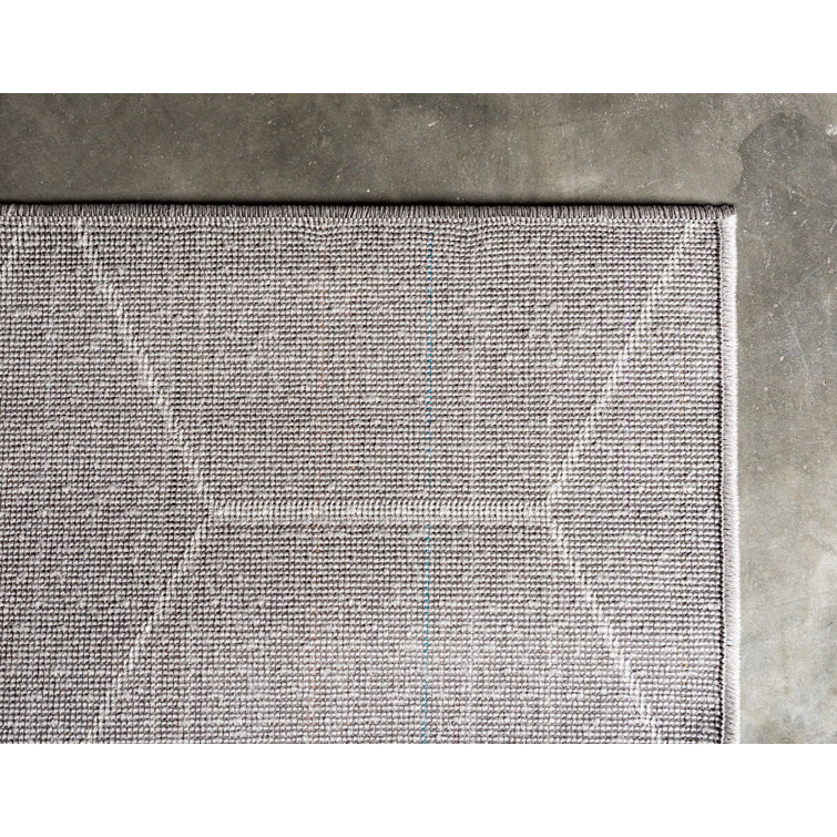 Light Gray 9' x 12' Synthetic Trellis Area Rug
