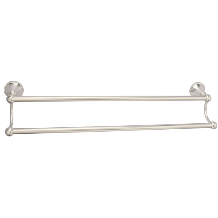 Brushed Nickel Double Wall Mounted Towel Bar