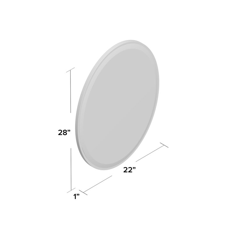 Mocha Oval Wood Wall Mirror with Silver Accents