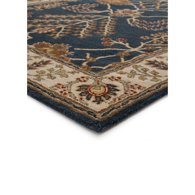 Hand-Tufted Indigo Wool Rectangular Area Rug 3'6" x 5'6"