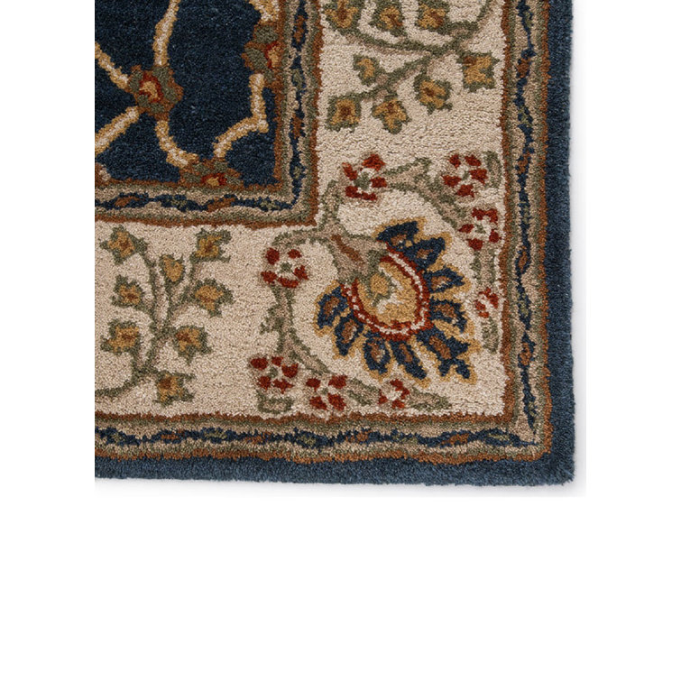 Hand-Tufted Indigo Wool Rectangular Area Rug 3'6" x 5'6"