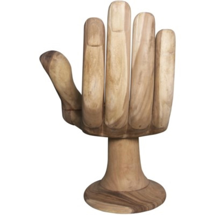 Handcrafted Buddha Teak Wood Accent Chair in Brown