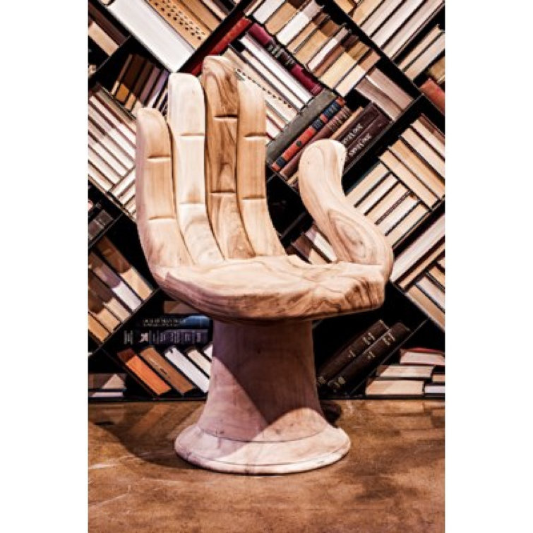 Handcrafted Buddha Teak Wood Accent Chair in Brown