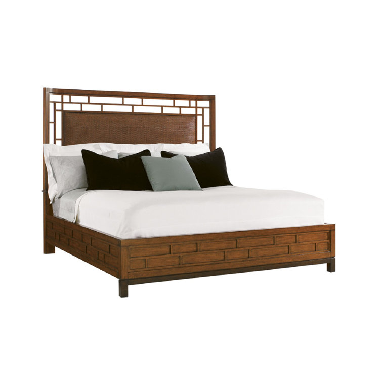 Transitional King-Sized Upholstered Wood Frame Bed in Brown