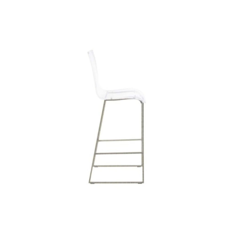 Gabby King 30" Antique Silver Acrylic and Metal Bar Stool