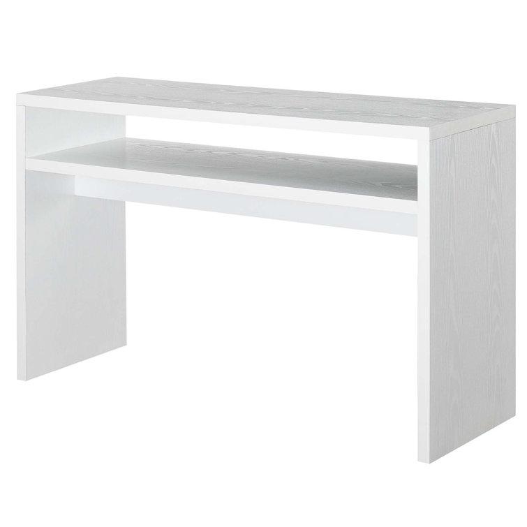 Contemporary White Melamine 48" Console Table with Storage Shelves