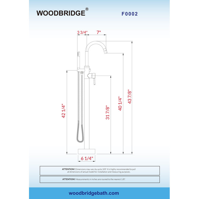 Chrome Freestanding Tub Filler with Hand Shower