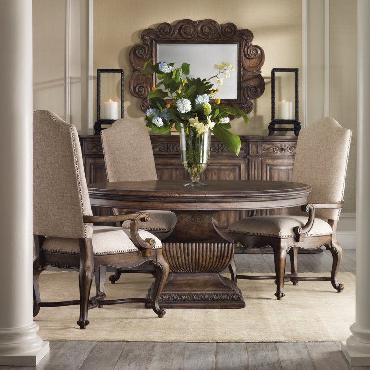 Traditional Reclaimed Wood 60'' Round Dining Table in Brown