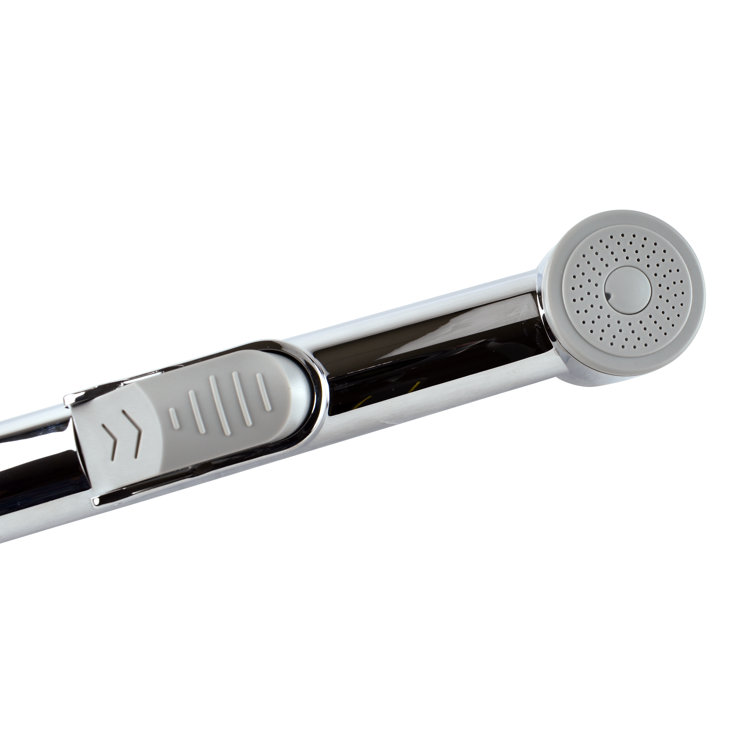 Chrome Handheld Bidet with Single Faucet Handle