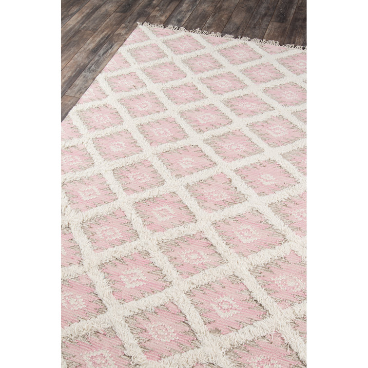 Desert Diamond Handmade Wool Rug in Pink, 2' x 3'