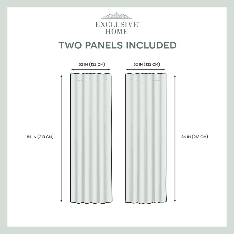 Linen Room Darkening Ogee Jacquard Curtain Panels, 52" x 96"