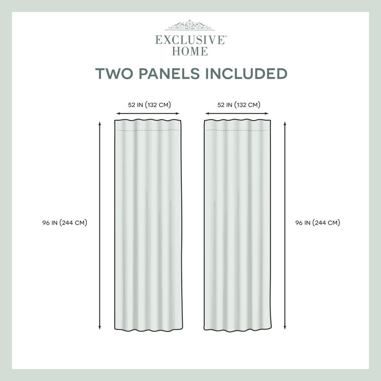 Linen Room Darkening Ogee Jacquard Curtain Panels, 52" x 96"