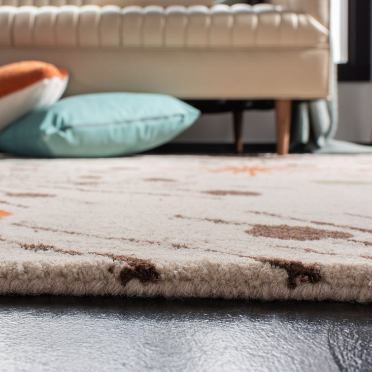 Ivory and Multi Floral Tufted Wool Area Rug