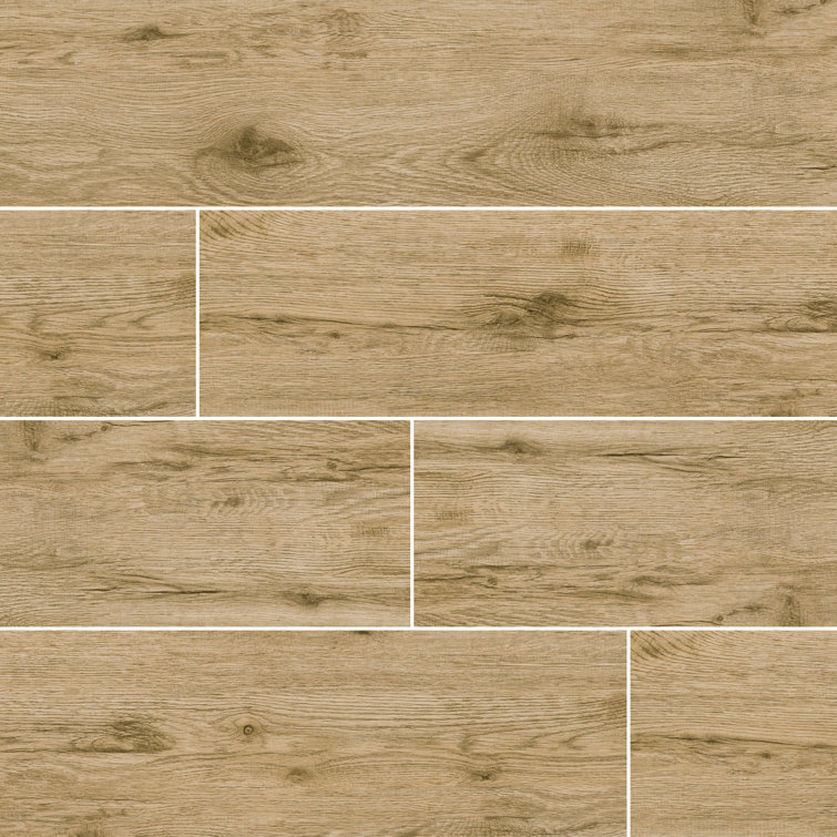 Celeste Taupe 8" x 40" Glazed Ceramic Wood Look Tile